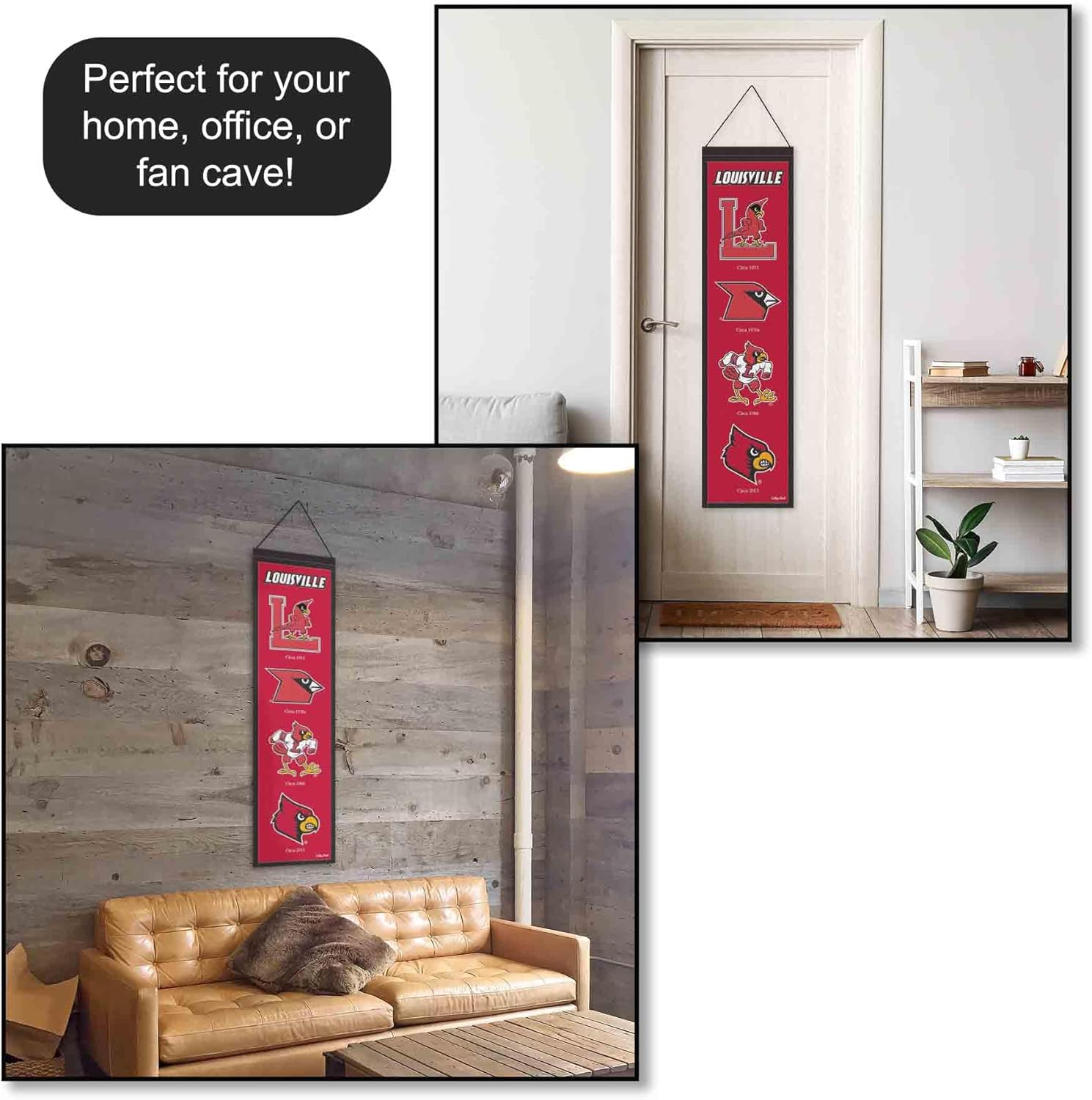 WinCraft University of Louisville Cardinals Evolution 8x32 Inch Vertical Wool Embroidered Hanging Banner