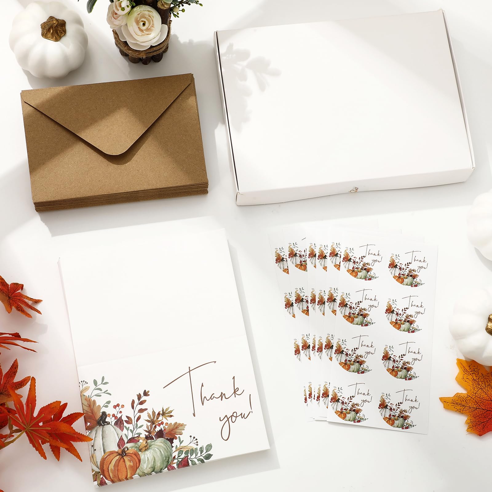 Snapklik.com : Whaline 50 Pack Fall Thank You Cards Bulk Boxed ...