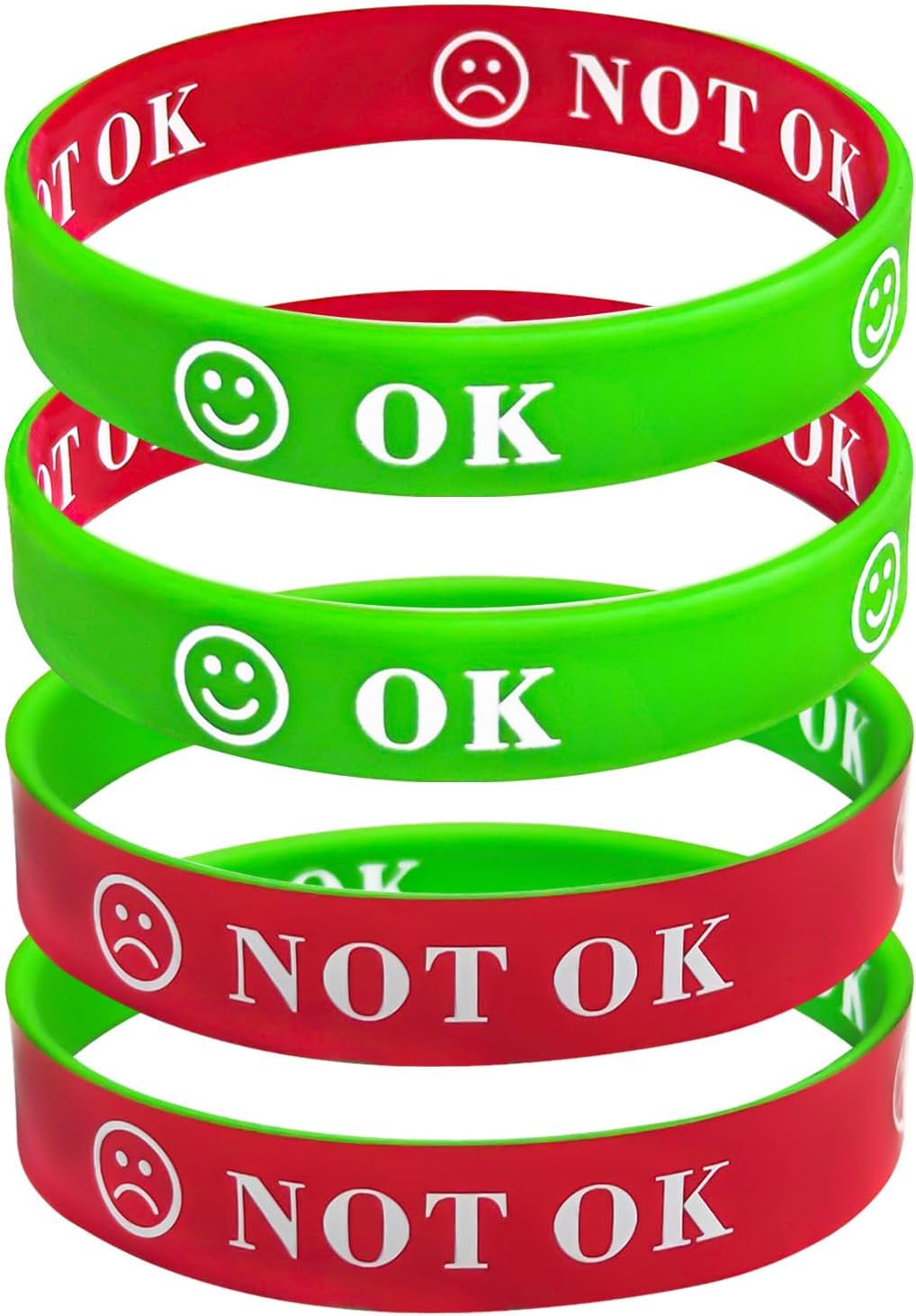 Gemi Emotions Resources for Children, Mental Health Bracelet Set of 4, Communication Aids, Non Verbal Communication Aids, Wrist Bands for Kids, Anger Management Toys Favours School Supplies