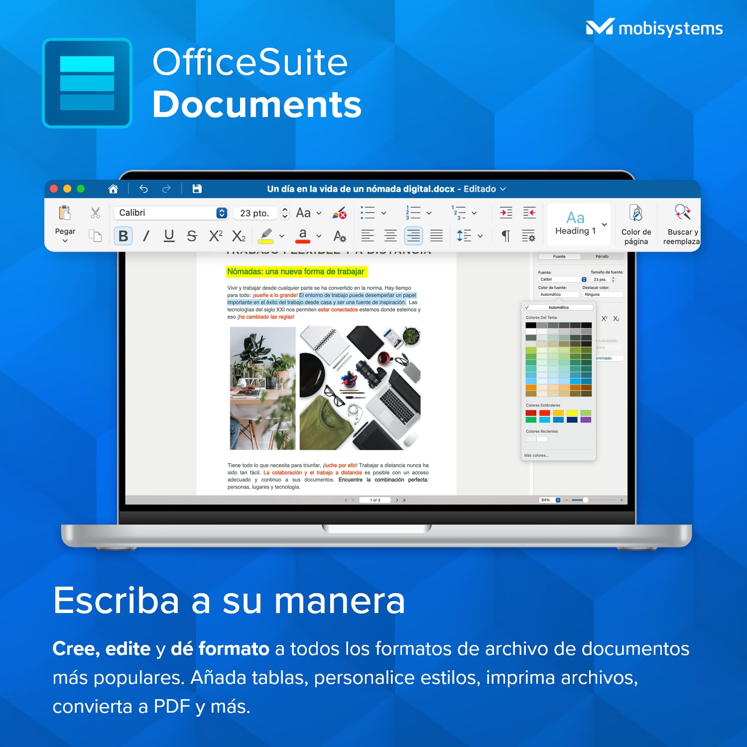 OfficeSuite Home & Business para MAC - Licencia de por vida - Paquete Office para macOS - 1 Dispositivo, 1 Usuario