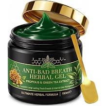 Anti-Bad Breath Herbal Gel, Internal Freshness Formula with Parsley, Green Tea & Chlorophyllin, Supports Whole Body Freshness and Breath, Natural Mint Flavor, 150g