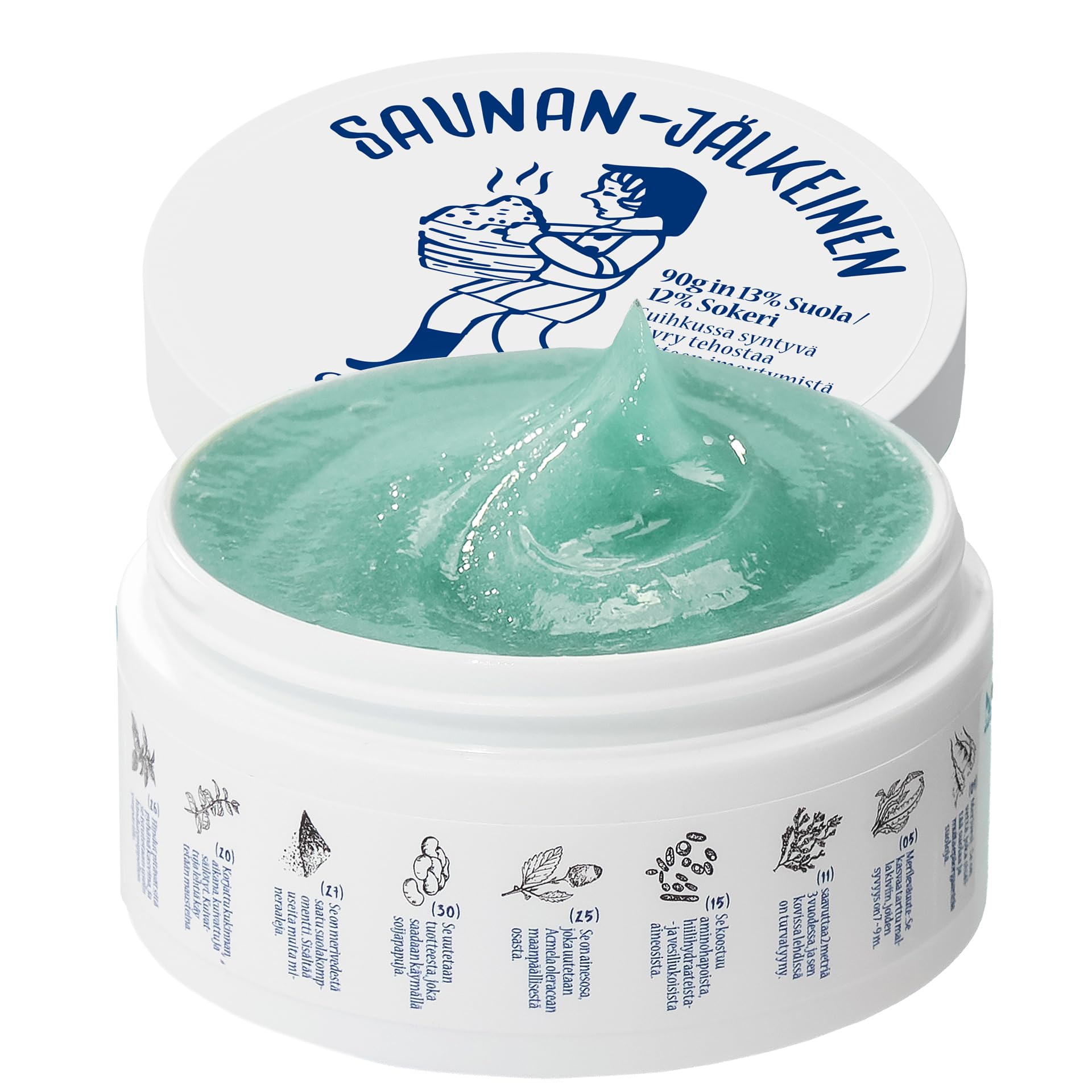 Saunan Heating Salt Mask(3.17 oz) - Top Finnish Sea Sauna Salt Mask for better skin. Healing dead skin cells and effective pore reducer. No more blackheads.