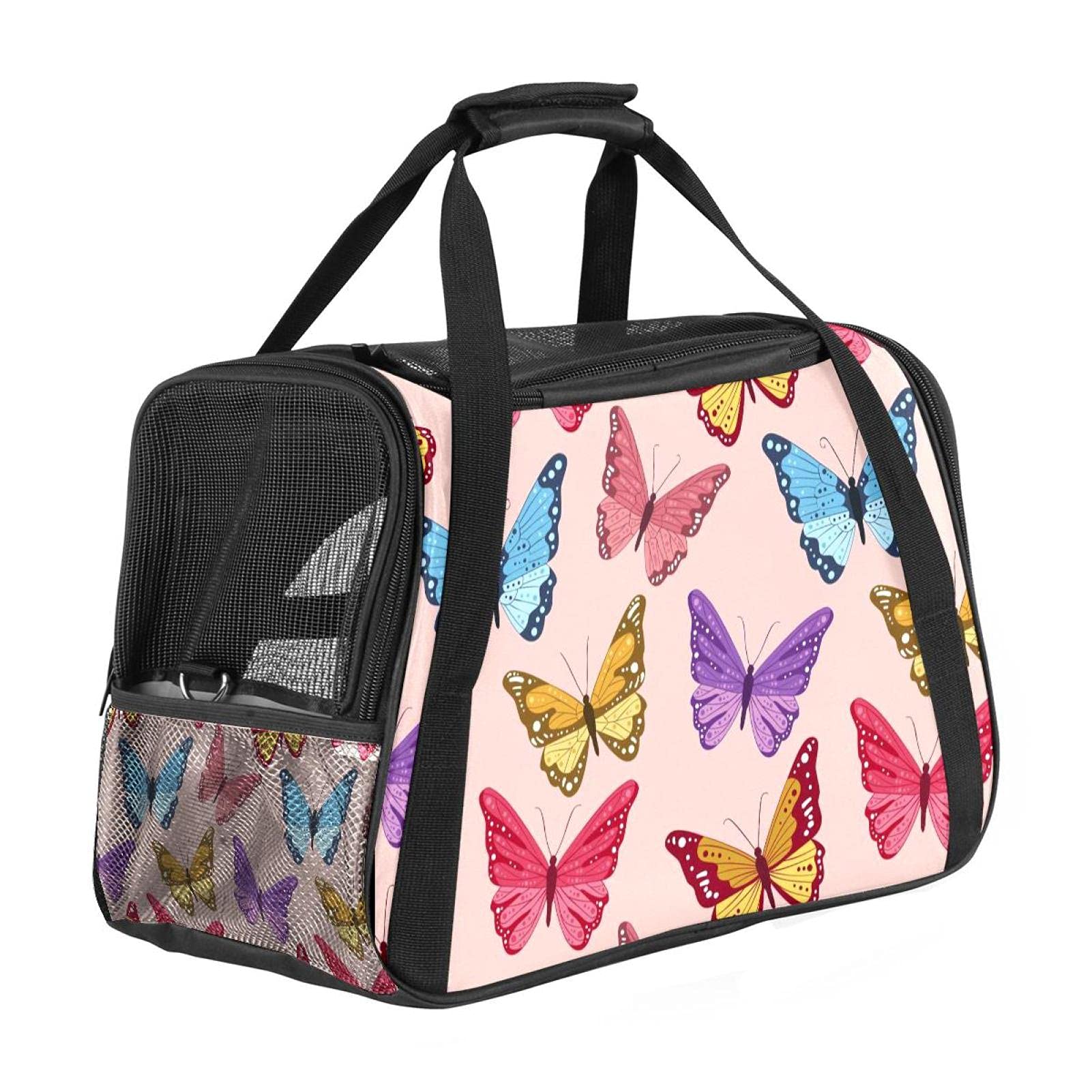 Sac de transport chat anti-stress approuvé avion motif nuage doux