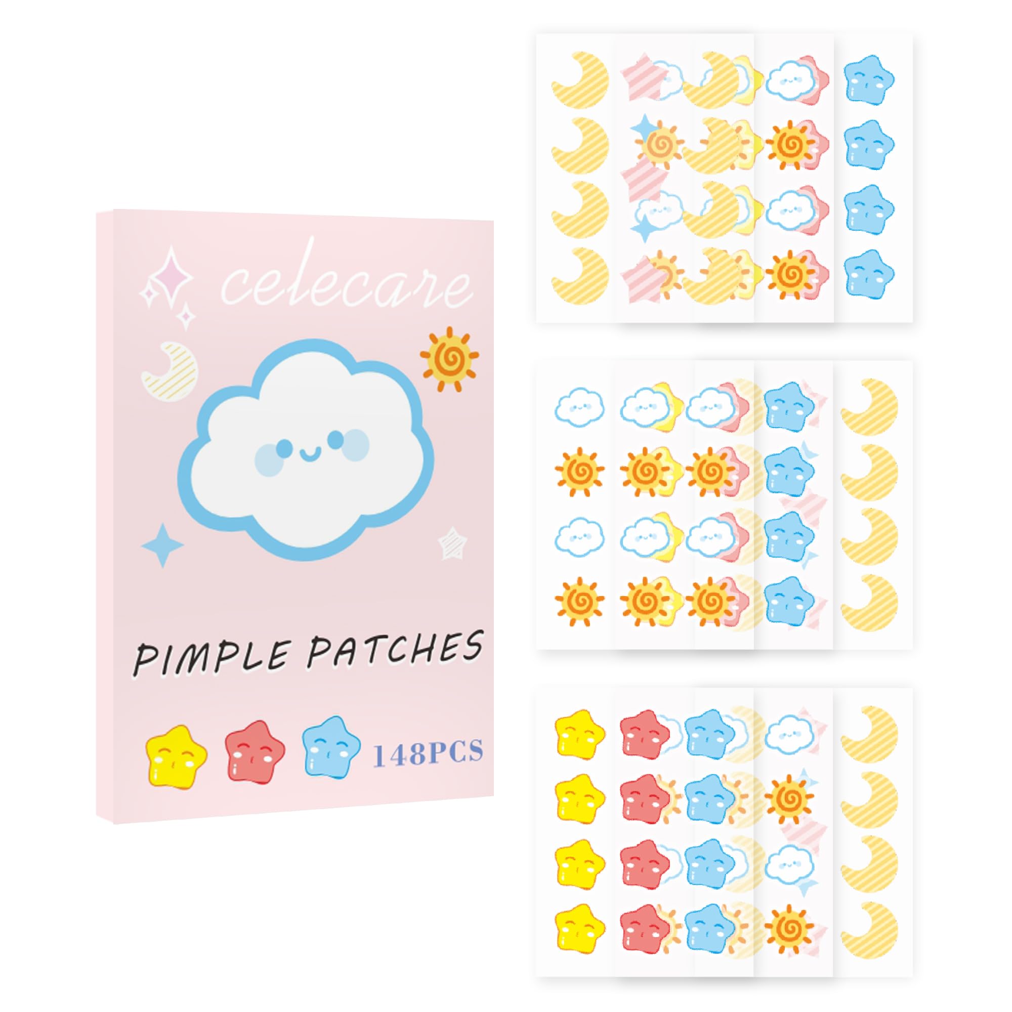 Pimple Patches Pimple Patches for Face Hydrocolloid Acne Patches Pimple Patch Cute Salicylic Acid Tea Tree Oil 8