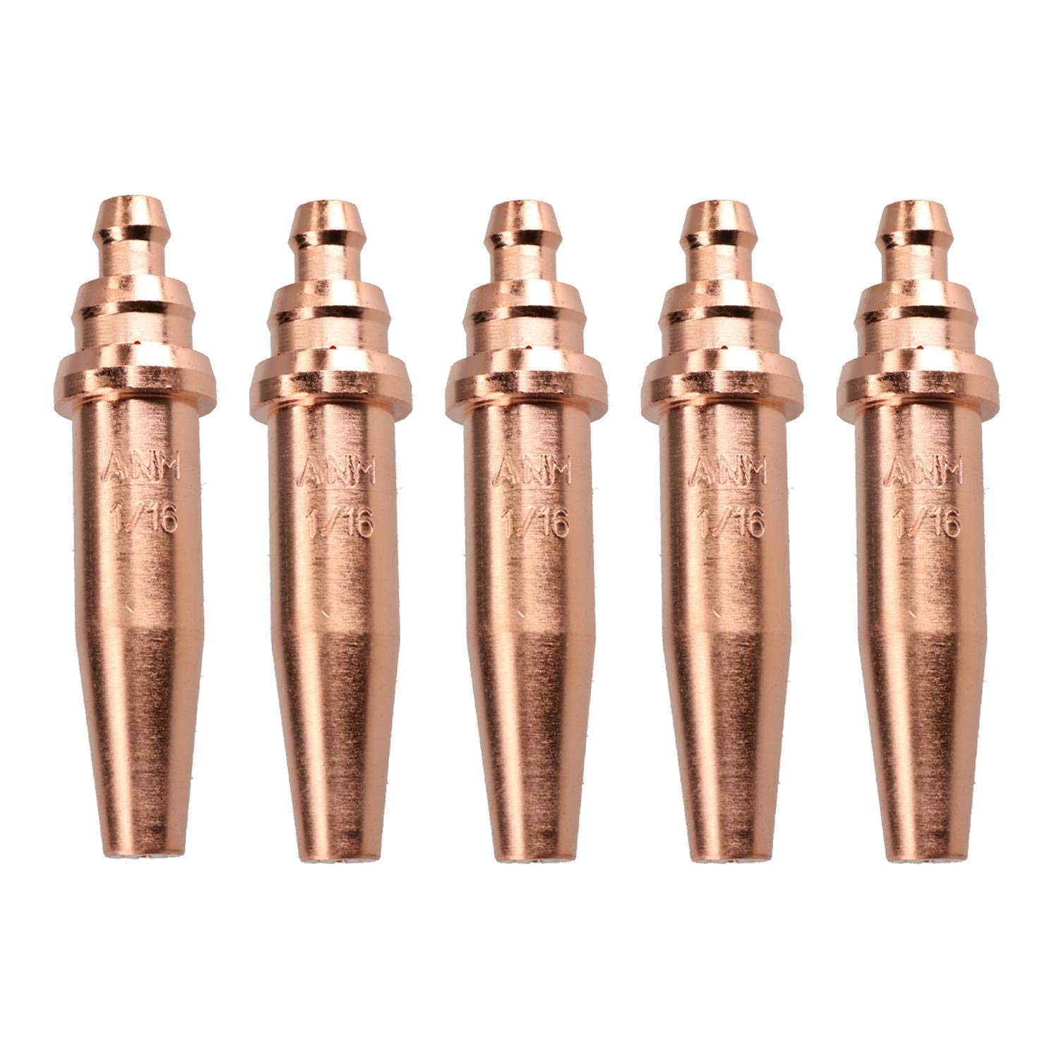 ANM Acetylene Oxygen Gas Cutting Nozzle Tip Standard Length 1/16" 10-75mm 5pk