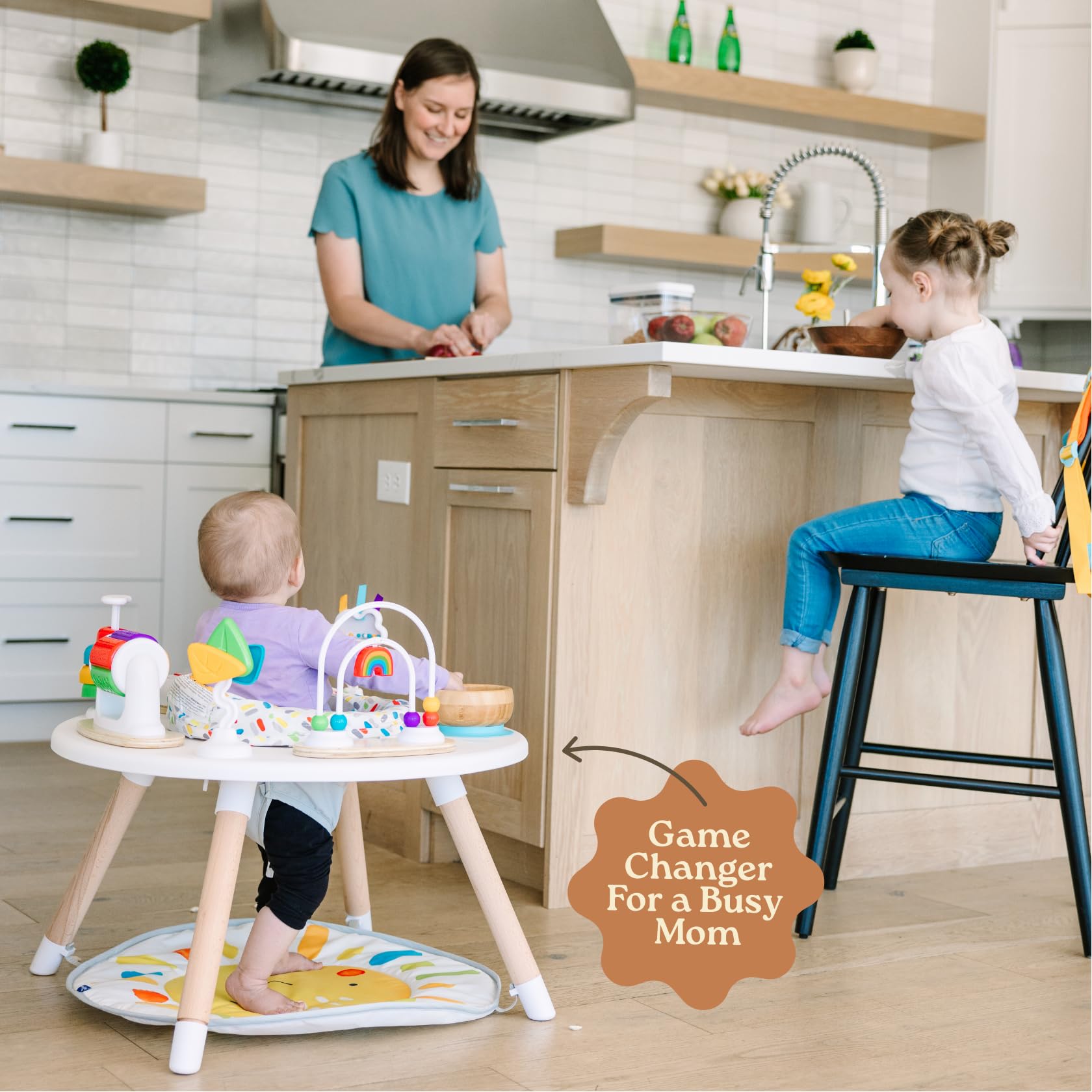 Move2Play Centro attività per bambini 4 in 1 Montessori Tummy Time Exersaucer Jumper Toddler Table