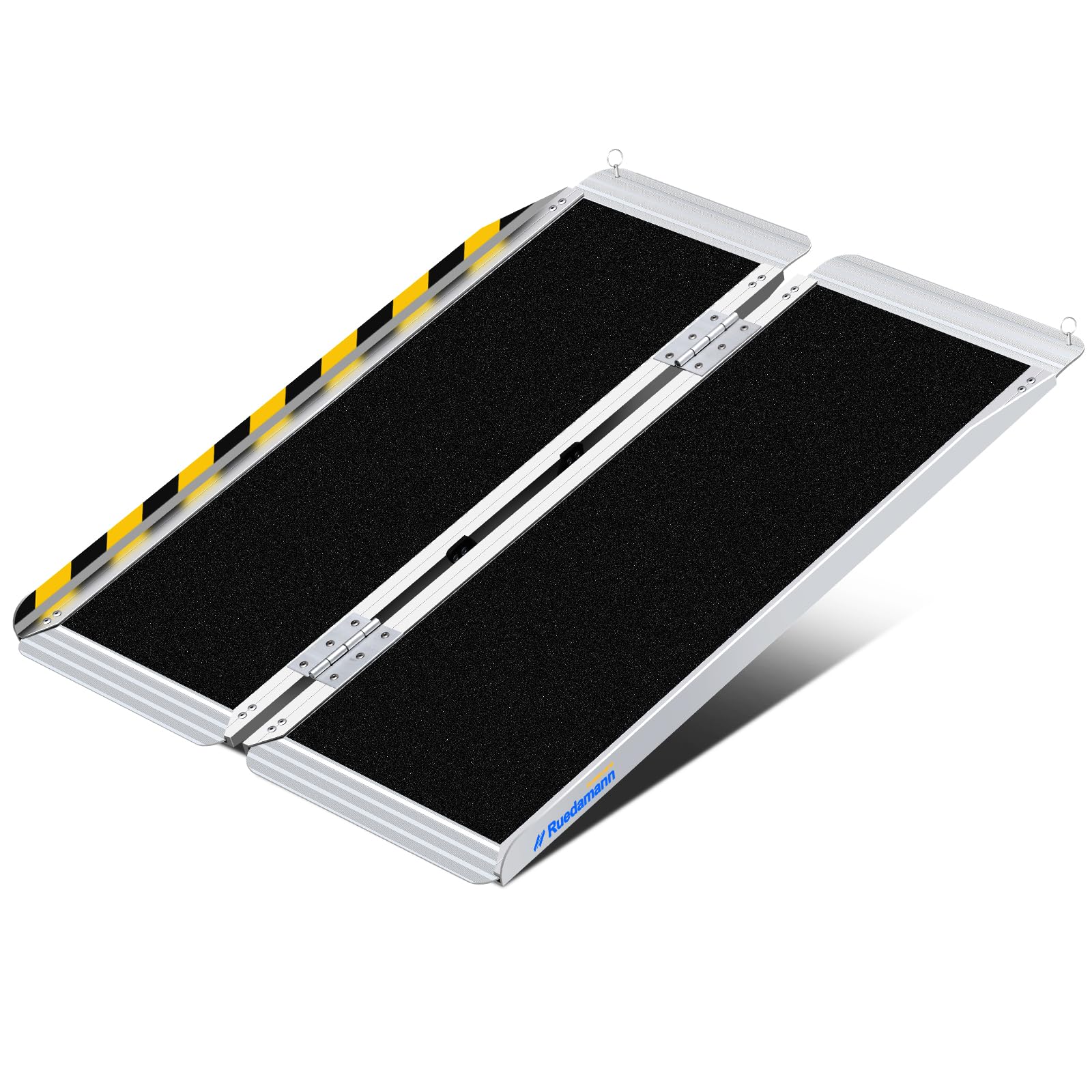 Ruedamann 4'L x 28.1" W,Holds up to 600 lbs,Wheelchair Ramp with Non-Slip Surface,Portable Aluminum Wheelchair Ramp,Folding Ramps for Wheelchairs,Home,Steps,Stairs,Handicaps,Doorways