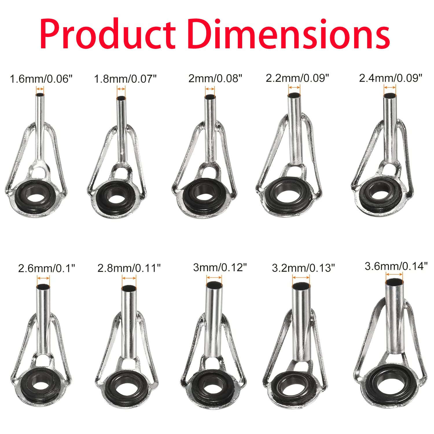 50 Pieces Fishing Rod Tip Repair Kit Rod Tips Kit Replacement for Freshwater Saltwater Rods Stainless Steel Ceramic Ring Guide Replacement Kit : Sports & Outdoors
