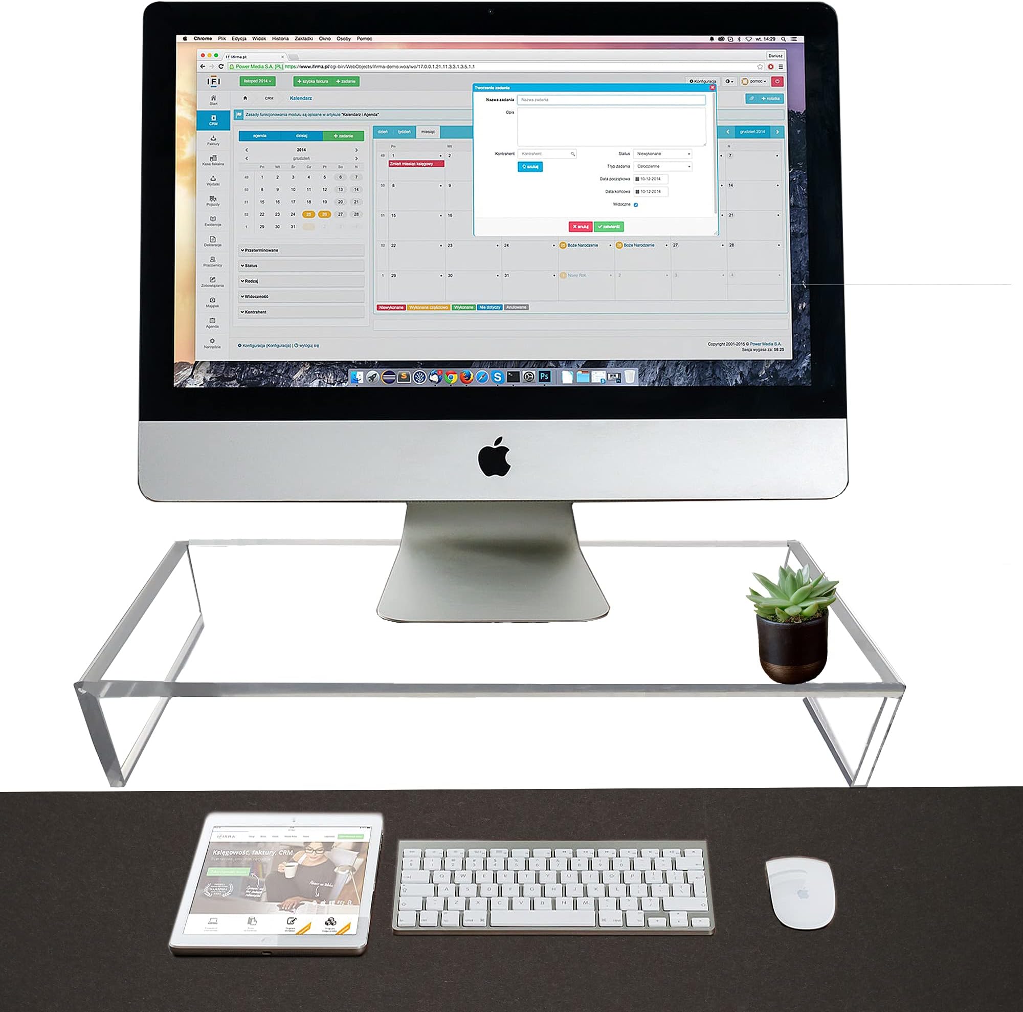 Premium Acrylic Laptop or Monitor Riser - for Home Office Business