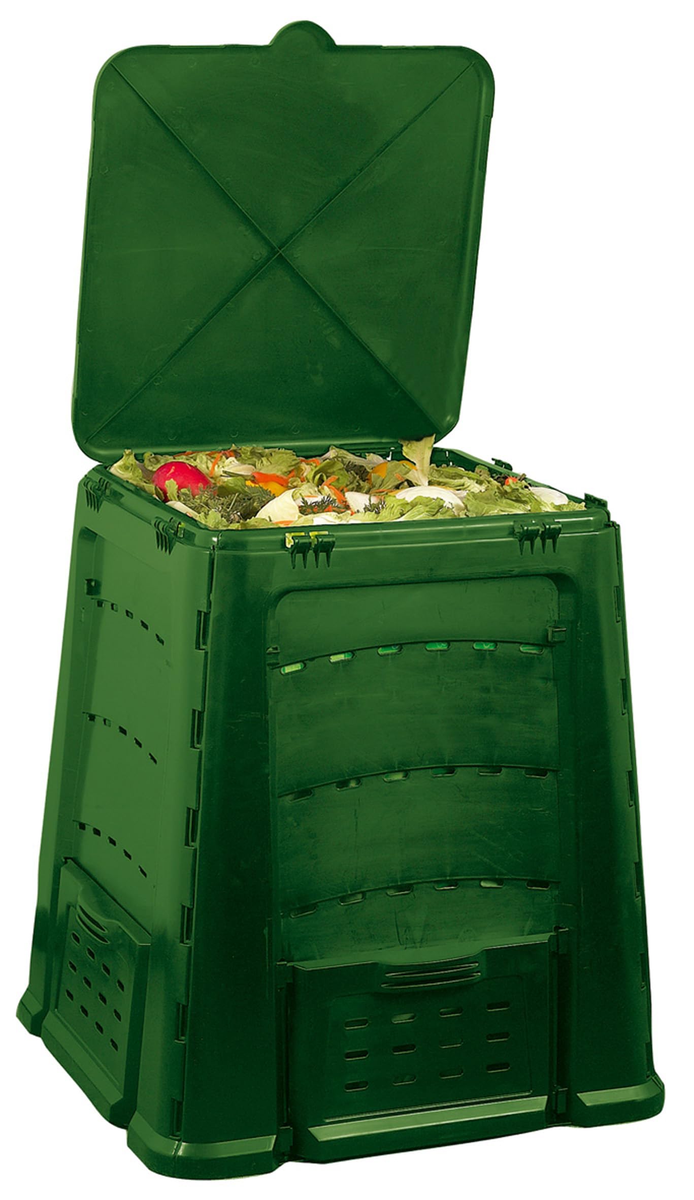 Remaplan Thermoquick –Schnellkomposter Express 400 L (L x B x H 75 x 75 x 85 cm, Farbe Grün, Leichter Aufbau durch Stecksystem, Bequeme Entnahme) 339034-016