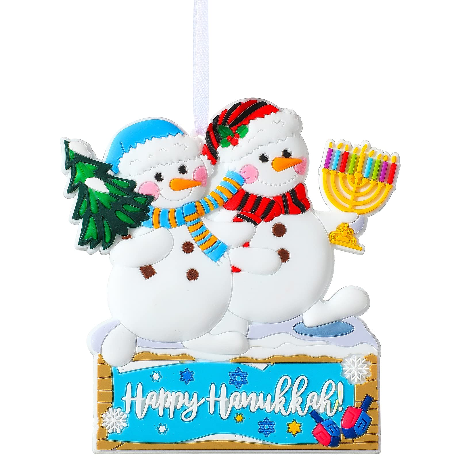 Hanukkah Snowman Tree Ornament Chanukah Hanging Decoration Pendant Jewish Chanukah Christmas Party Supplies Gifts Happy Hanukkah Menorah Decorations