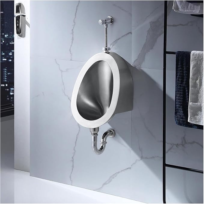Urinal de acero inoxidable 304 para hombres, montado en pared, con sensor inteligente para uso doméstico y comercial, inodoro masculino con descarga automática, para baños de hoteles, bares, KTV, prisiones y tiendas — Set 3 miniatura 2