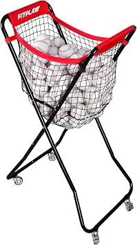 Baseball Caddy with Wheels, Holds 100+ Baseballs or 50+ Softballs, Extra Large Ball Caddy for Baseball and Softball Drills, Easy Set Up and Carrying, Ball Caddy for Outdoor/Indoor