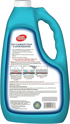Miniatura 2 de Simple Solution Oxy Charged - Removedor de manchas y olores de mascotas | Elimina las manchas y olores de mascotas con 3 veces de potencia de