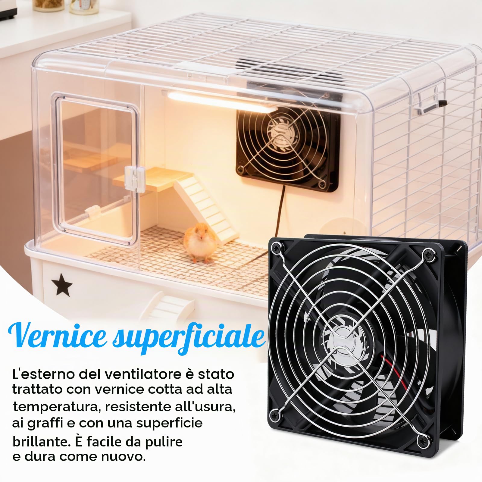 120 mm Ventola per alloggiamento PC, 3 pezzi Ventilatore PC con controllo della velocità, ultra silenzioso, doppio cuscinetto a sfere, AC 220 V 3000 giri/min, Ventole per PC Laptop, Router