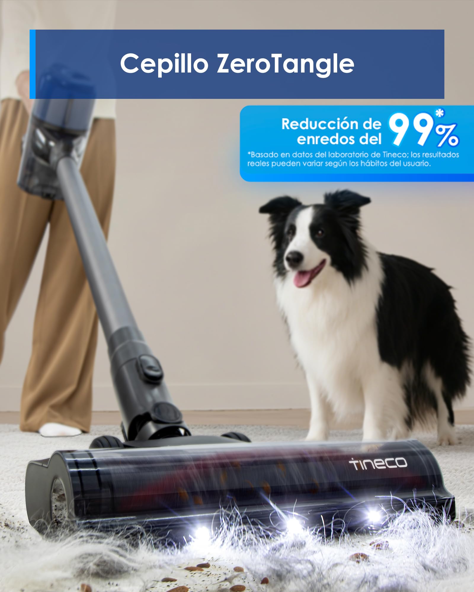 Tineco Pure One S30 Aspiradora Sin Cable, Potente succión, Luz LED | 150 AW, Mayor autonomía hasta 65 min, Sistema de filtración de 6 etapas, Tecnología PureCyclone, ZeroTangle