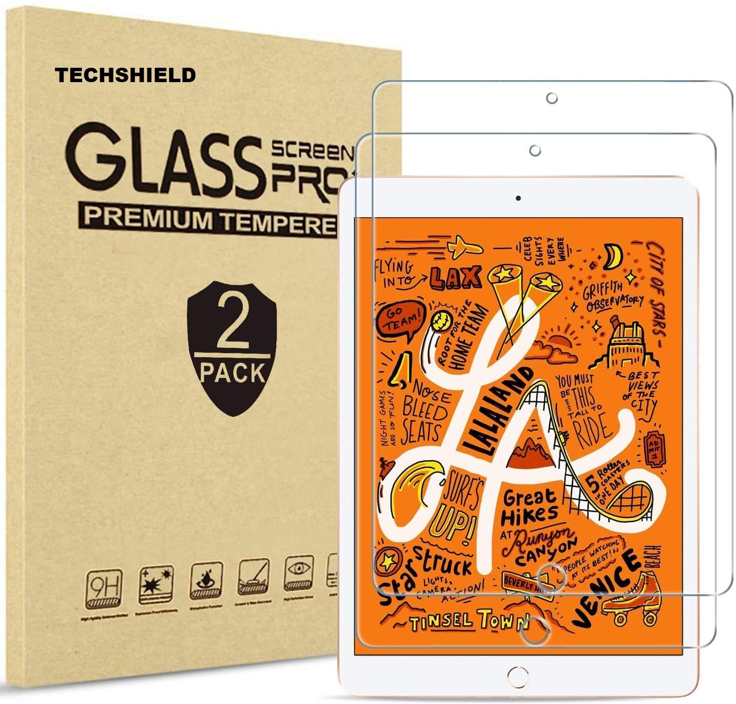TECHSHIELD Screen Protector for iPad Mini 5 2019 / iPad Mini 4 - Tempered Glass/Apple Pencil Compatible/Scratch Resistant[PACK OF 2] (B08QTVW4HL) Amazon Price History, Amazon Price Tracker