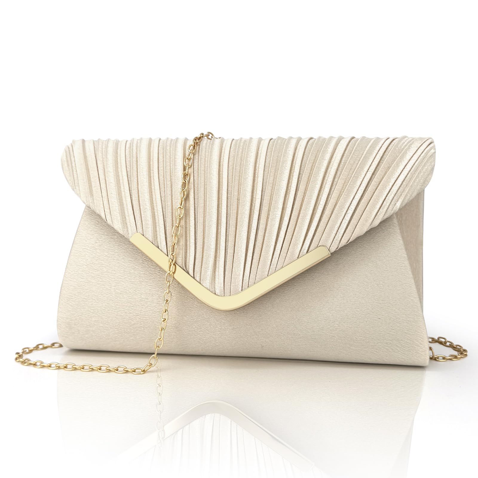 Glamorous Envelope Clutch Bag - Elegant Women’s Satin Finish Evening Purse for Weddings, Proms, Parties & Formal Events