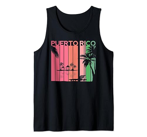 Puerto Rico Retro Beach Vintage Vacation Trip Resort Rican Tank