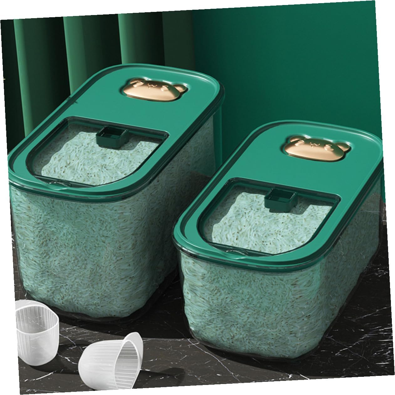 VALICLUD Sealed Rice Storage Bucket 10lb Plastic Grain Storage Container Moisture for Kitchen Pantry Organization