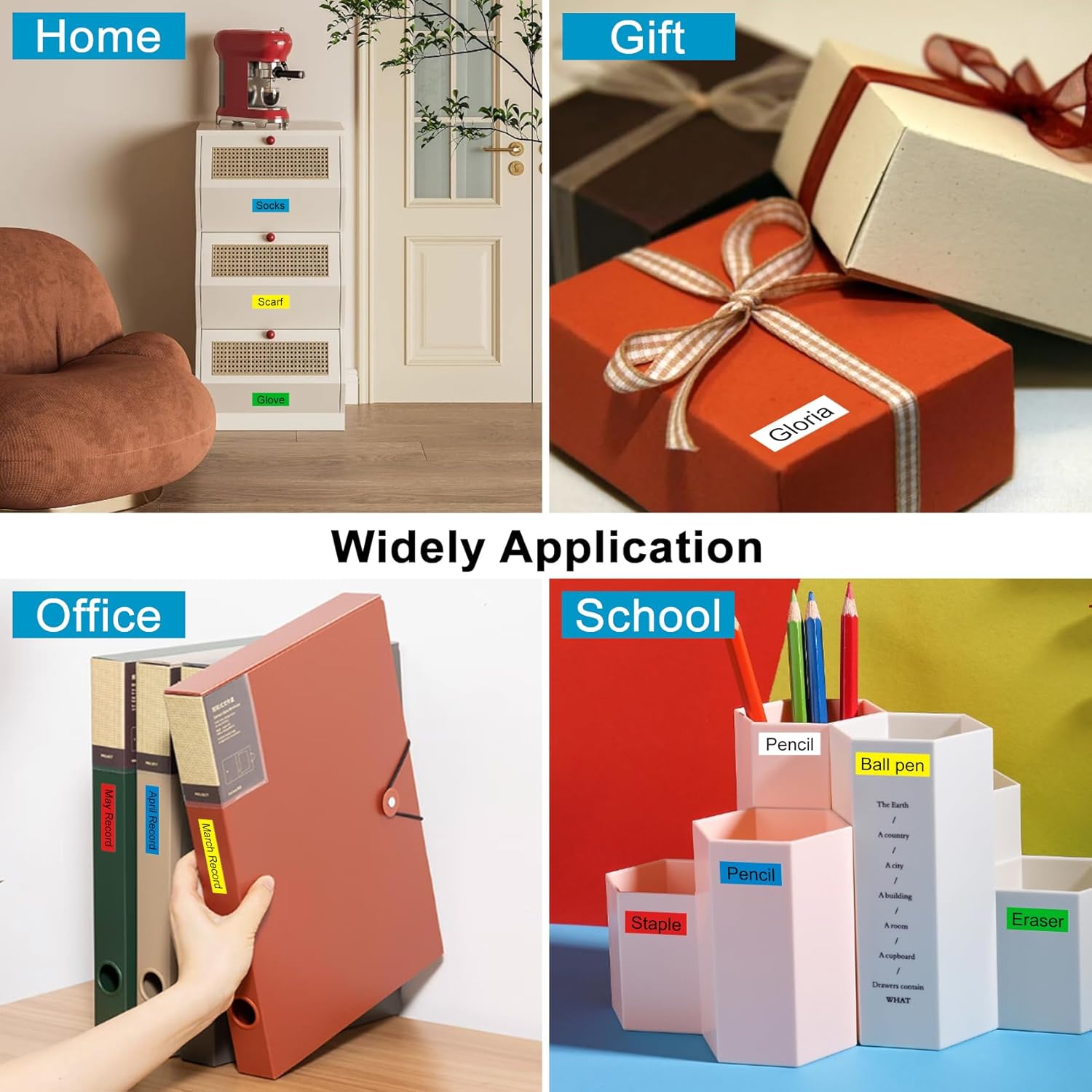 Replacement for Dymo Label Maker LetraTag Refills Plastic Color Label Tape, Compatible with Dymo Letra Tag LT-100H LT-100T QX50 200B 2000, 91331 91332 91333 91334 91335, 12mm x 4m, 5 Pack - Image 5