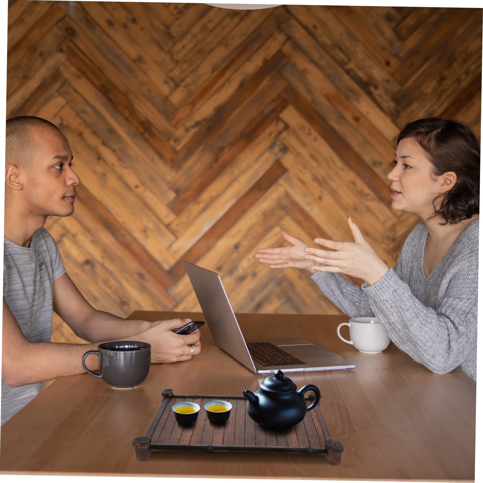 Ciieeo 1pc Bamboo Serving Tray, Tea and Breakfast Tray, Perfect for Displaying Teaware, Can be Used as a Gift