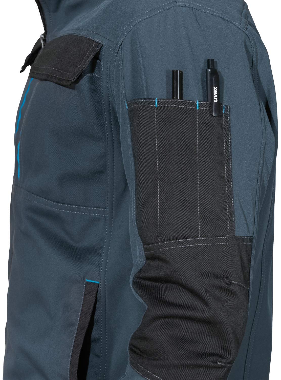 Uvex Tune-up - Chaqueta de trabajo Softshell, con dos bolsillos en el pecho y dos paquetes laterales - transpirable y repelente al agua