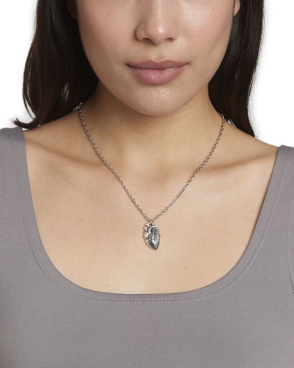 Cuore Anatomico Ciandolo con Collana in argento 925 | regalo perfetto per infermieri, medici, studenti, nerds | by Serebra Jewerly