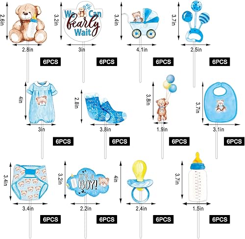 Miniatura 9 de Whaline 72 piezas de decoración para cupcakes con temática de bombero, 12 diseños, camión de bomberos, palillos de cupcake de bomberos, rescate de