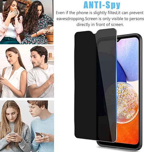 Miniatura 5 de 2+2 Protector de pantalla de privacidad de cobertura completa para Galaxy A14 5G4G (2 paquetes) + protector de lente de cámara (2 paquetes),