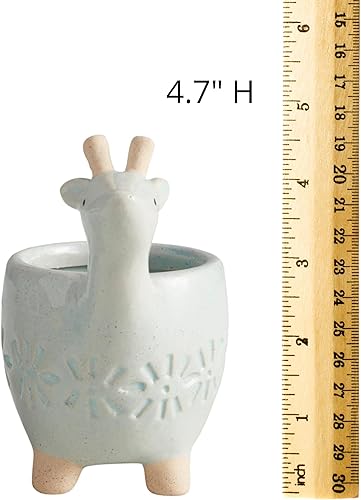 Miniatura 7 de Needzo Mini maceta de ciervo blanco, macetas para suculentas, bonitas decoraciones de animales, regalos únicos para amantes de las plantas, 4.7