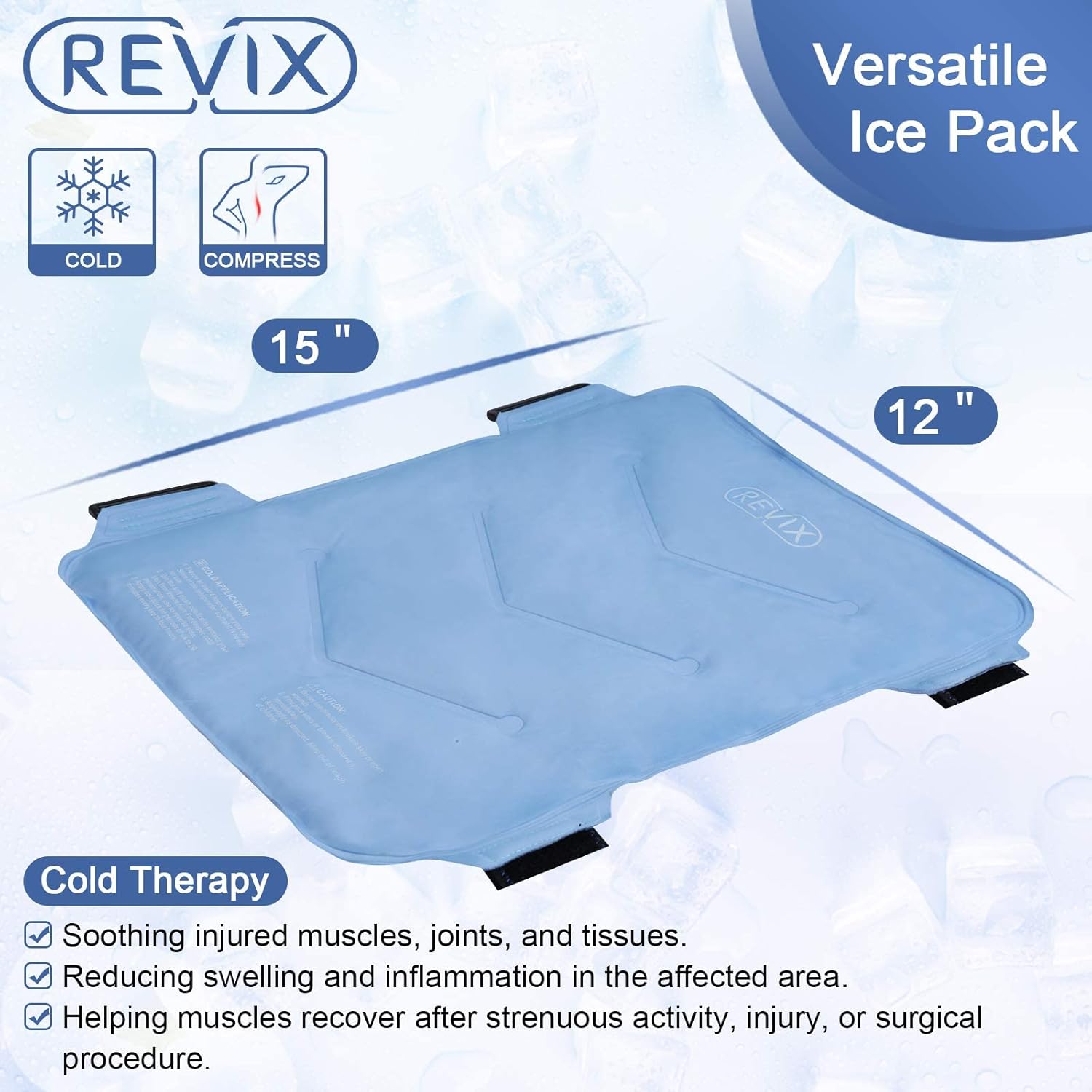 REVIX Gel Cold Wrap for Shoulders Injuries and Surgery and Hip Ice Pack Wrap for Bursitis Pain Relief