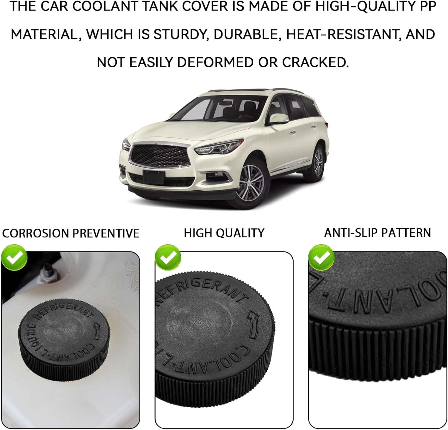 Coolant Reservoir Cap Radiator Cover Cap Replacement OEM# 21712-79900 for Infiniti Nissan Renault Accessories, Engine Coolant Reservoir Tank Caps Overflow Antifreeze Water Tank Lid（2PCS）