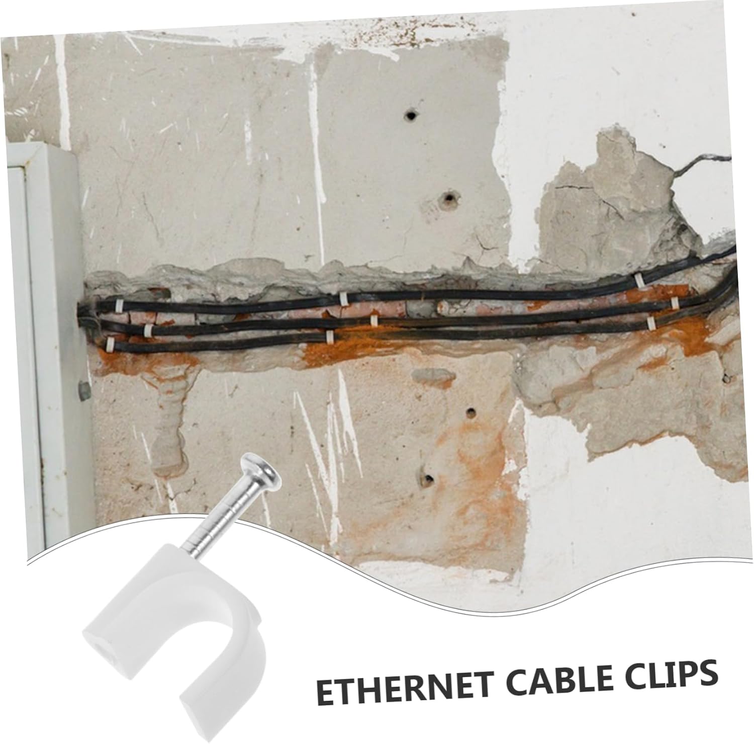 ARTIBETTER 5sets Wall Mounting Wire Clips Ethernet Cable Tacks Cable Holders for Wall Holders 300pcs*5