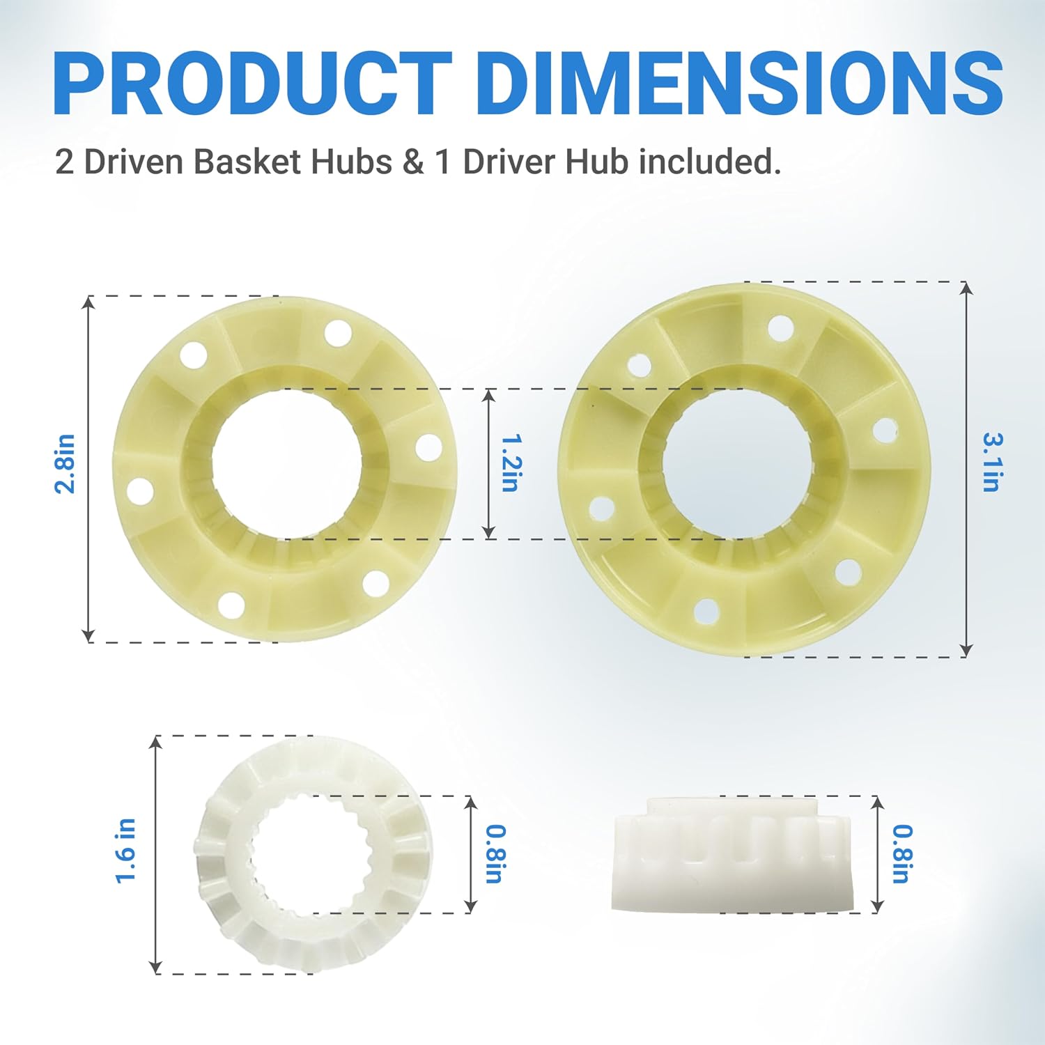 BlueStars Upgraded W10820039 280145 Washer Hub Kit Part - Compatible with Cabrio Bravo Oasis Whirlpool & Kenmore Washers - Replaces 8545948 8545953 W10118114 AP5985205 - Enhanced Quality