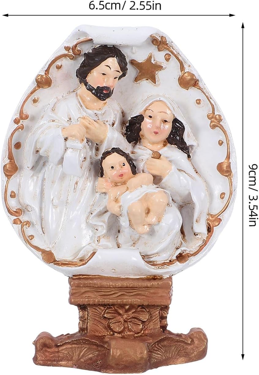 Jesus Birth Statue Nativity Figurine Resin Catholic Collectible Religious Home Décor Christmas Tabletop Ornament for Christian Holiday Display
