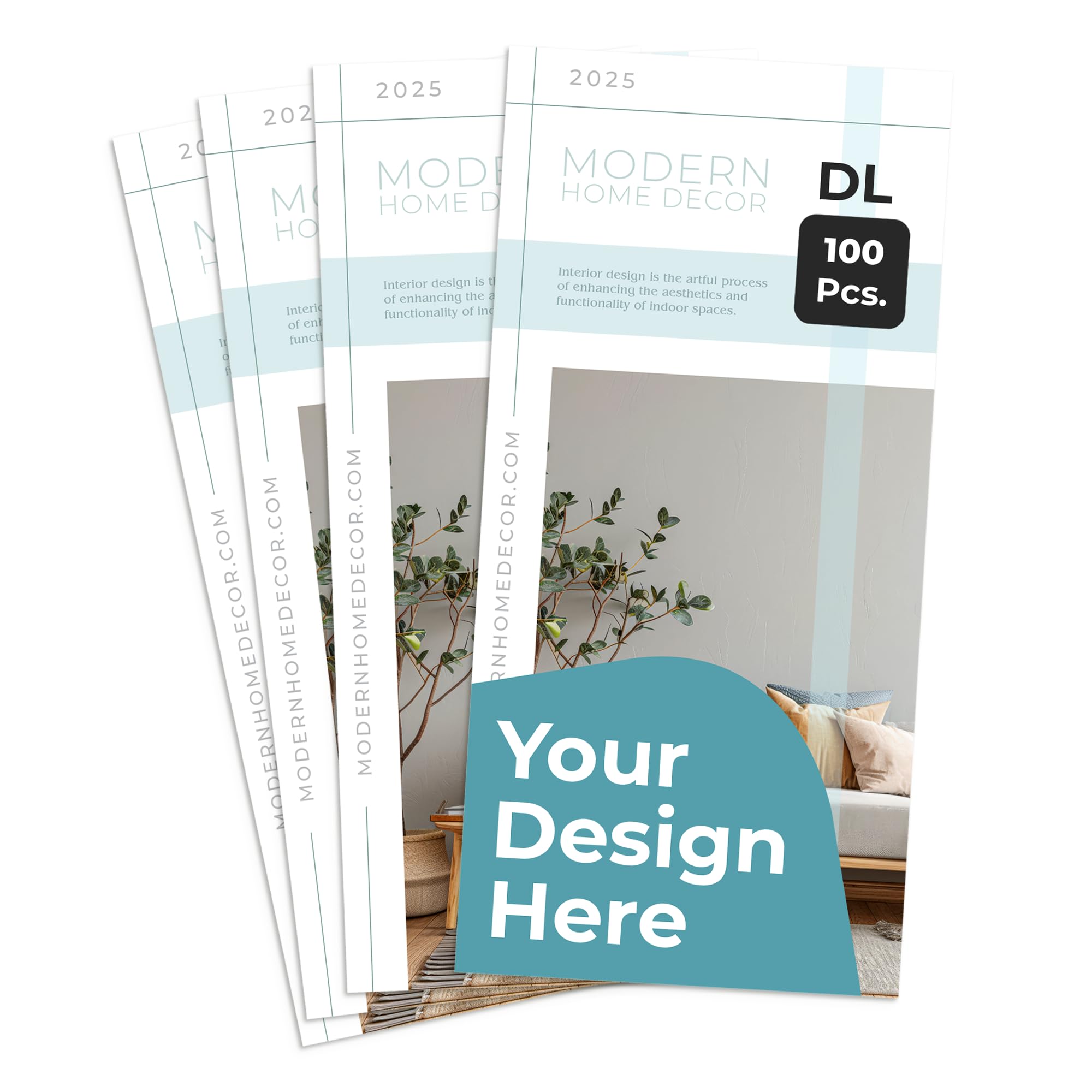 Cimpress Personalised Flyers DL Vertical Printing, Custom Business Flyers and Leaflets, Single Sided Print on 250gsm Matte Paper, Pack of 100, for Marketing and Promotions