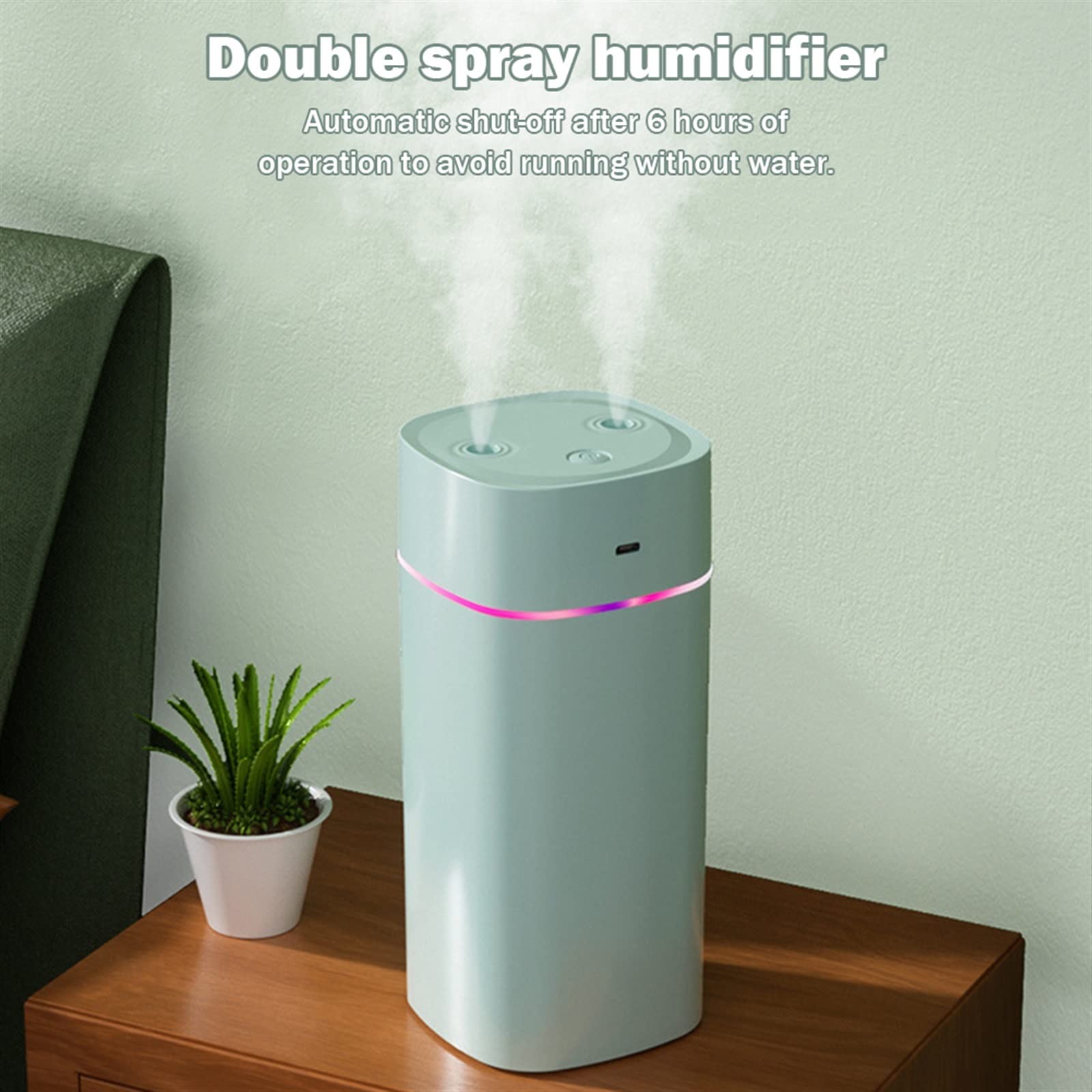 nawilżacz 600ml nawilżacz aromaterapeutyczny dyfuzor olejków eterycznych lampka nocna oczyszczony nawilżacz powietrza ultradźwiękowy USB Air Cool Machine Sypialnia(Pink)