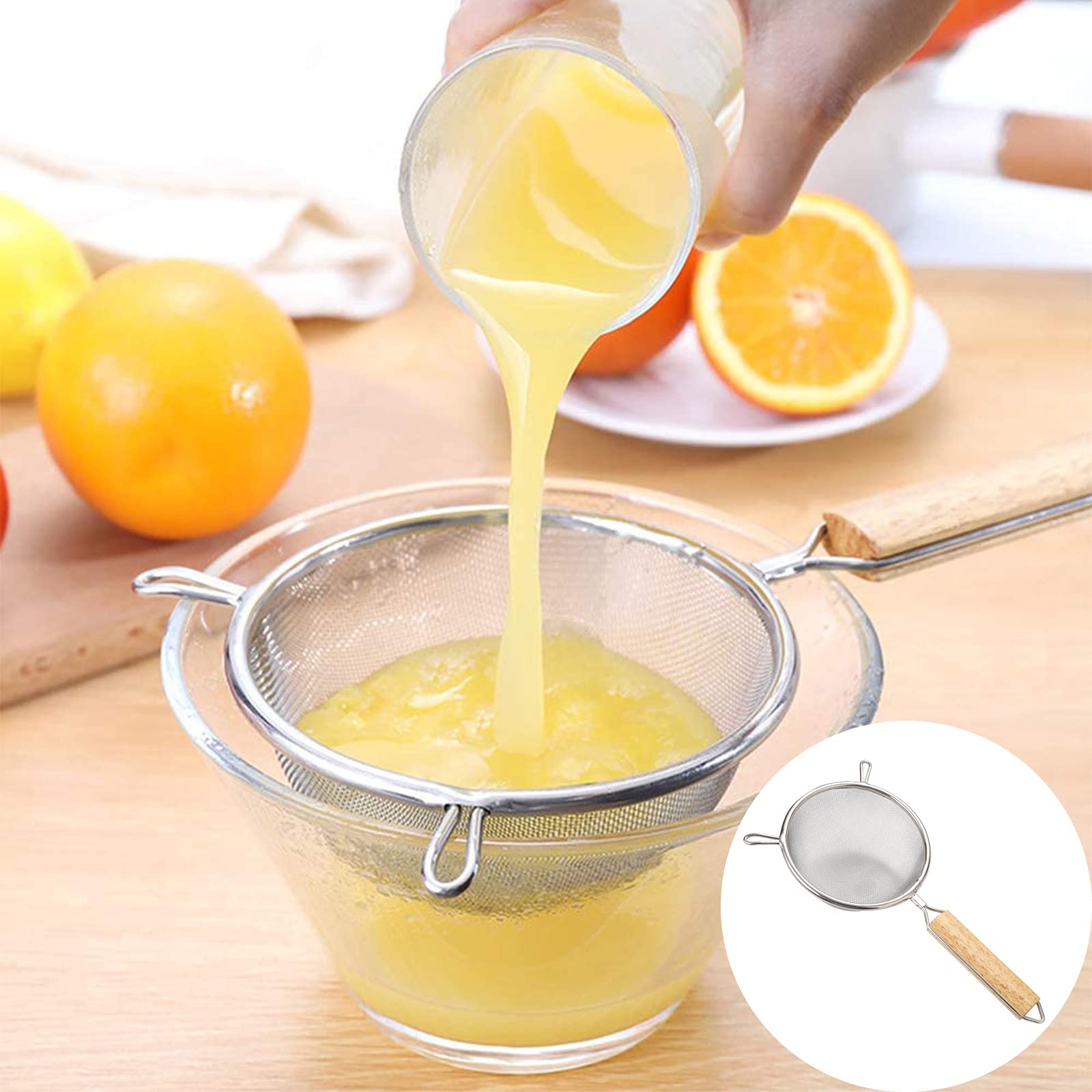 2 Colini In Acciaio Inox 8cm - Setaccio Maglia Fina Per Cucina Con Manico - Foto 10