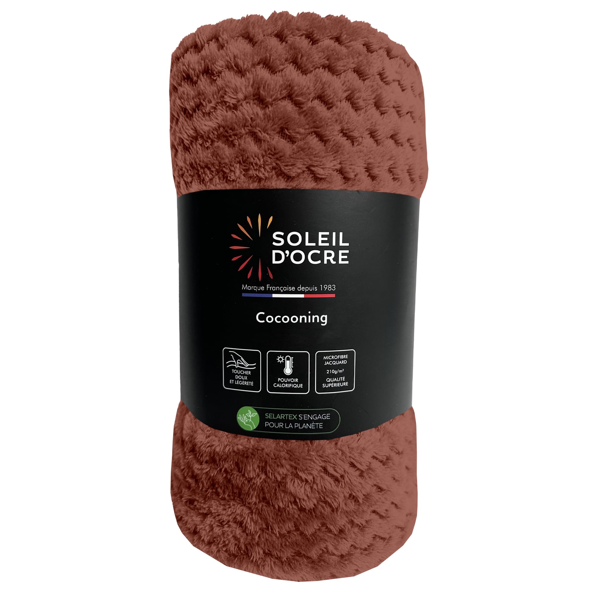 Soleil d'ocre Cocooning Blanket 180 x 220 cm Brick Red