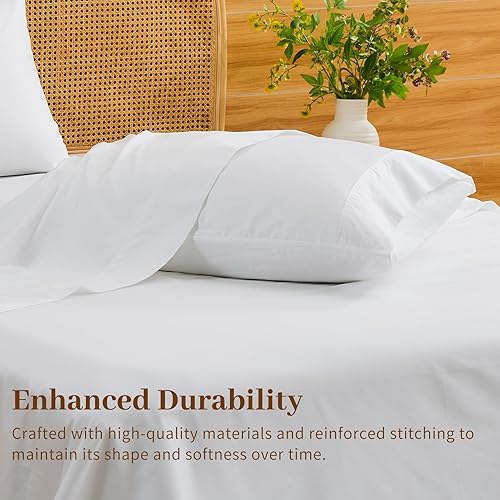Miniatura 5 de Bedlifes Sábanas de bolsillo profundo de 18 a 24 pulgadas, algodón egipcio tamaño King de 1000 hilos, 4 piezas, se adapta a colchones extra gruesos,