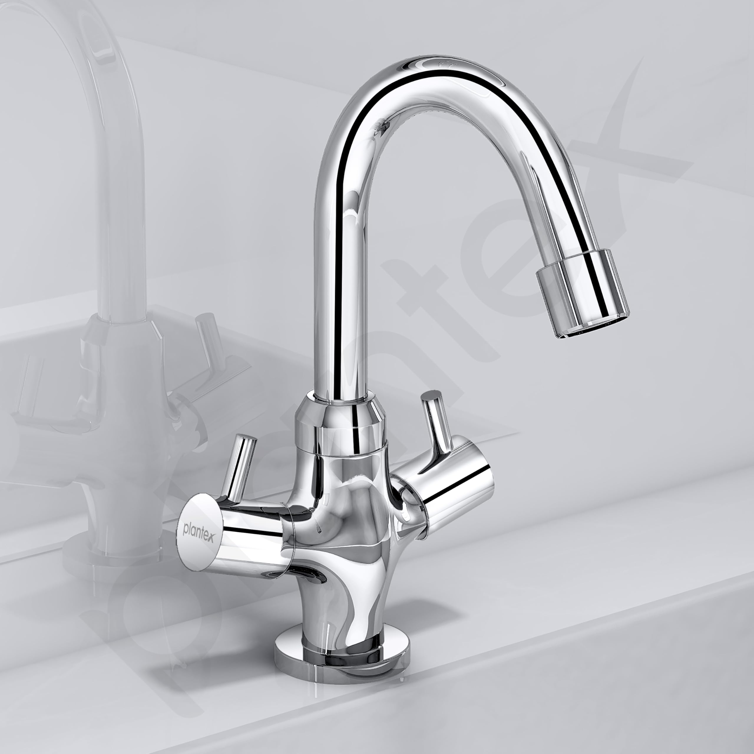 Plantex Brass Basin Mixer Tap - Chrome Finish -9