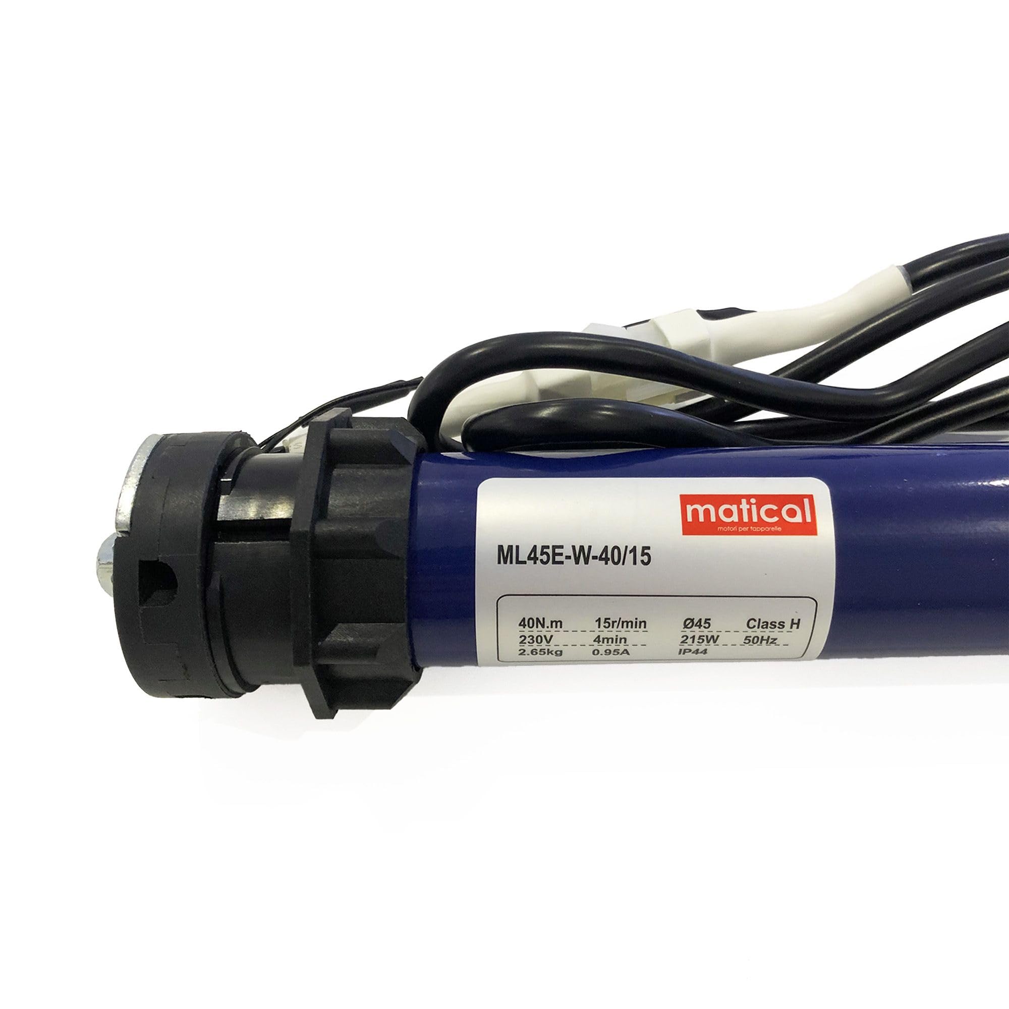 Matical Motore per tapparelle elettriche, portata 80 kg, 40 Nm con telecomando, 3 terminazioni elettroniche a 6 fili -