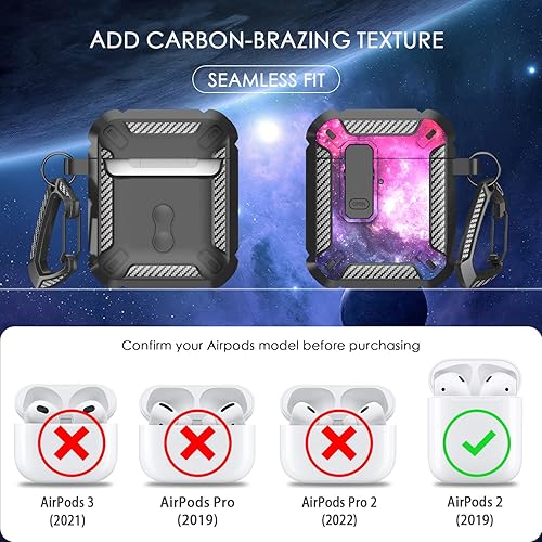 Miniatura 6 de RFUNGUANGO Funda para AirPods Pro 2 con kit de limpieza y mosquetón, compatible con Airpods Pro de 21 generación, compatible con carga inalámbrica,