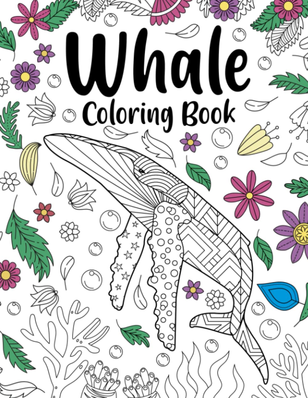 Buy Whale Coloring Book: Coloring Books for Adults, Whale Zentangle ...