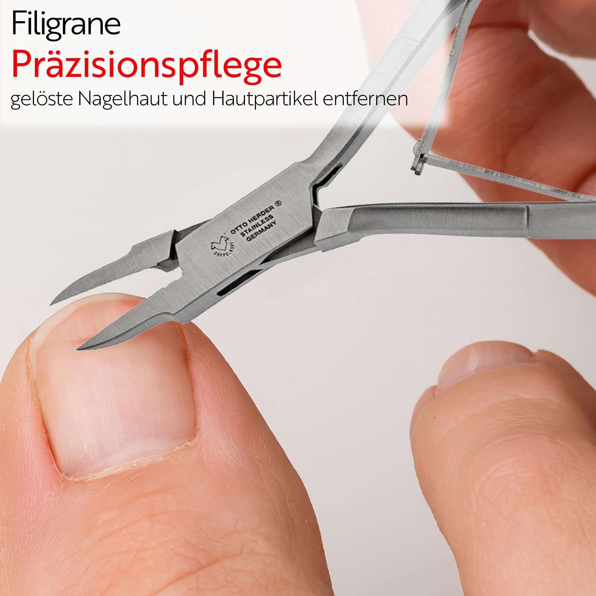 OTTO HERDER - Eckenzange 11,2cm rostfrei für die Fusspflege - Nagelzange Spitz mit schlanker dünner Schneide speziell für eingewachsene Nägel