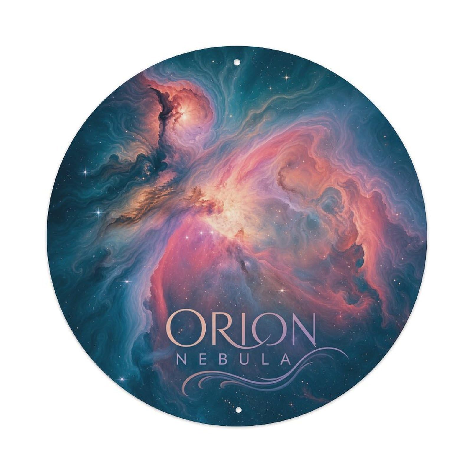 Orion Nebula Cosmic Galaxy Celestial Astral Deep Space Metal Tin Sign Plaque Wall Decor for Cafe, Man Cave, Club Bar, Office, Home Garden Round Metal Poster 8x8Inch