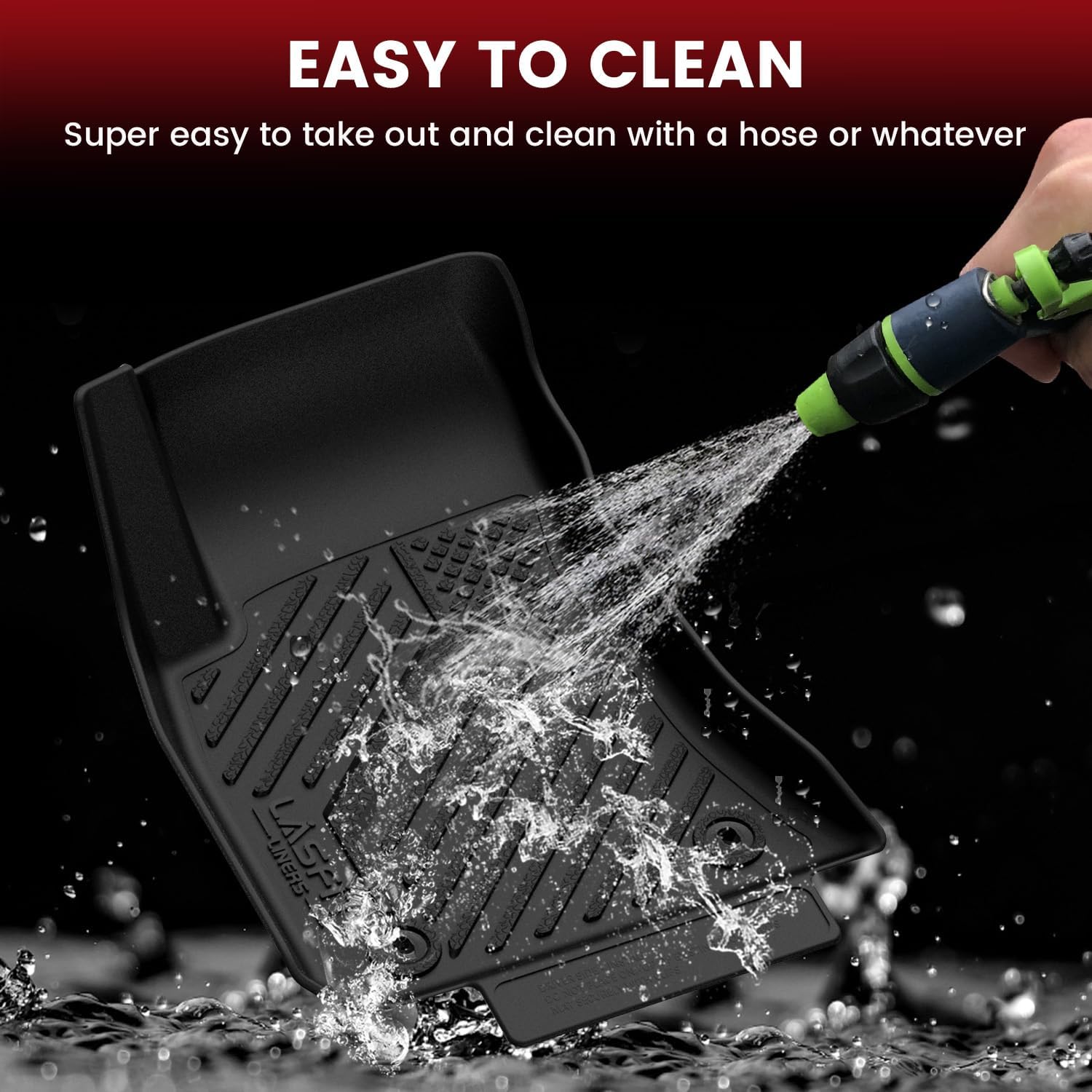 LASFIT Floor Mats 2015-2023 for Dodge Challenger RWD(Not for AWD), All Weather TPE Custom Fit Car Mats Floor Liners 1st & 2nd Row, Black - Image 8