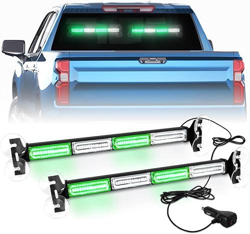 Miniatura 7 de LRTER Barra de luz 2 en 1 para asesor de tráfico, luz estroboscópica para parabrisas, visera estroboscópica de emergencia, luces intermitentes de