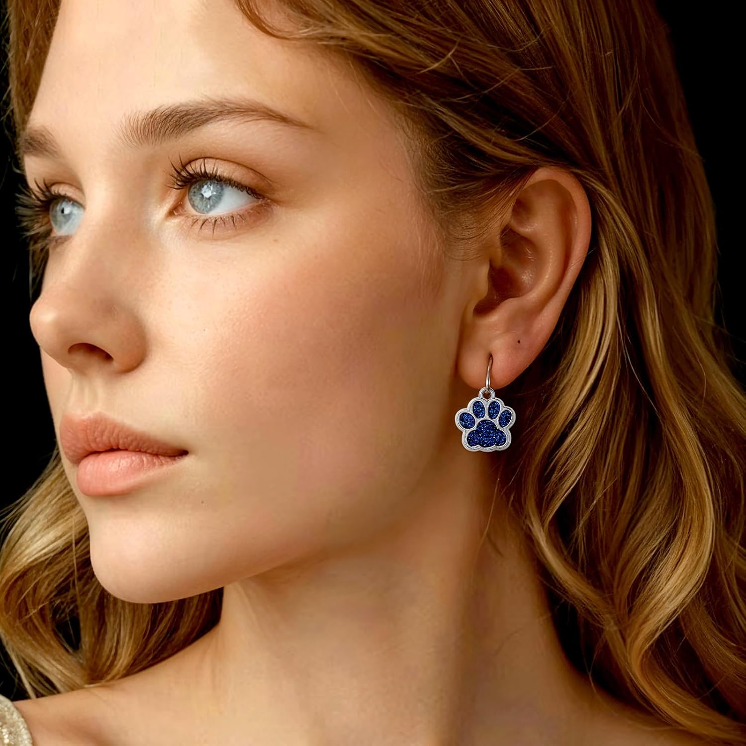 30Pcs Blue Dog Paw Alloy Enamel Pendants Enamel Paw Print Charm with Glitter Powder Paws Print Pendants Animal Dog Paws Keychain Pendant for DIY Keychain Earring Key Chains Jewelry Making Hole 2mm - Image 5